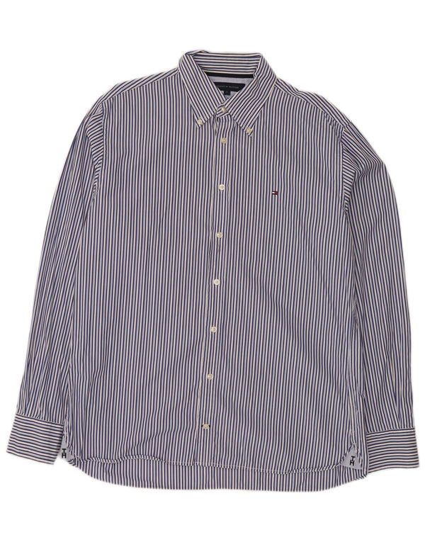 Camicia da uomo Tommy Hilfiger grande cotone a righe blu