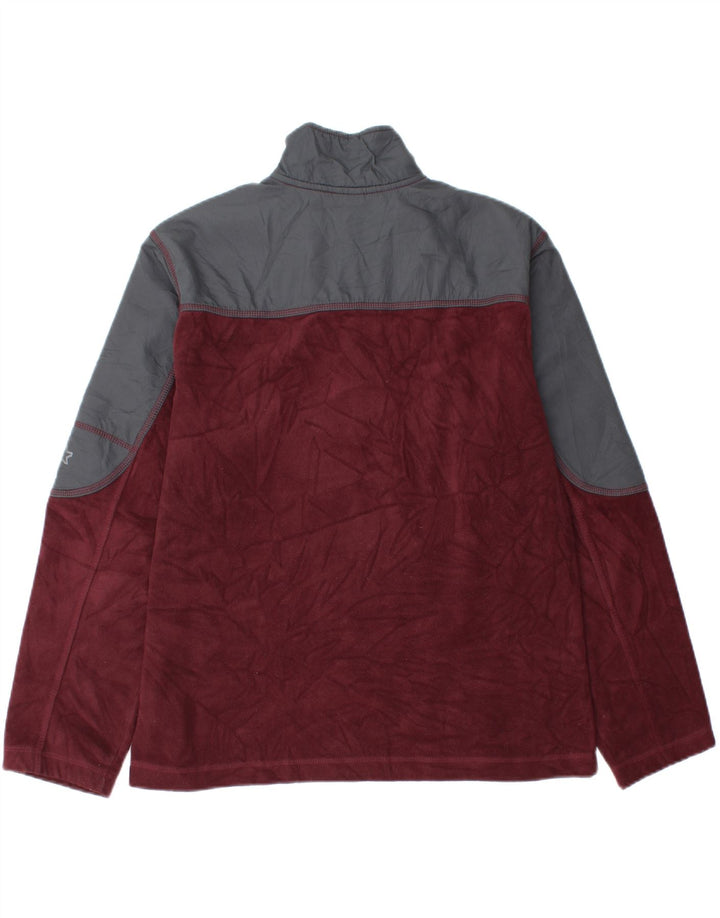 Maglione in pile da uomo Starter con zip e collo UK 38/40 Blocco colore marrone medio