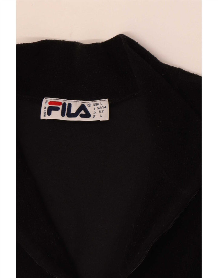 Maglione in pile Fila da uomo con zip e collo IT 52/54 Large Nero