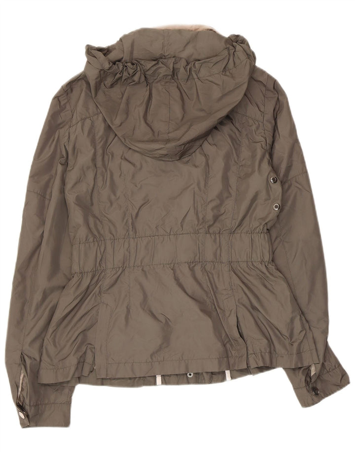 Giacca utilitaria con cappuccio da donna Zara UK 12 poliestere kaki medio