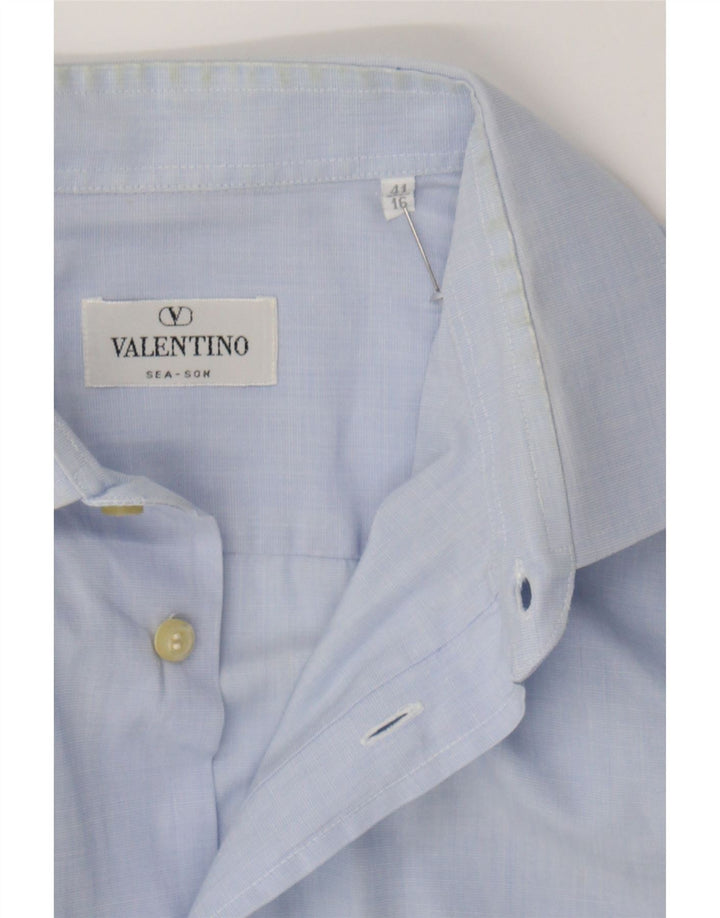 VALENTINO Mens Shirt Size 41 16 Large Blue Cotton Vintage Valentino and Second-Hand Valentino from Messina Hembry 