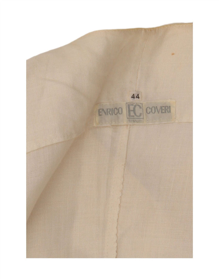 Giacca Blazer da Donna a 3 Bottoni Manica Corta Enrico Coveri IT 44 Medio Bianco
