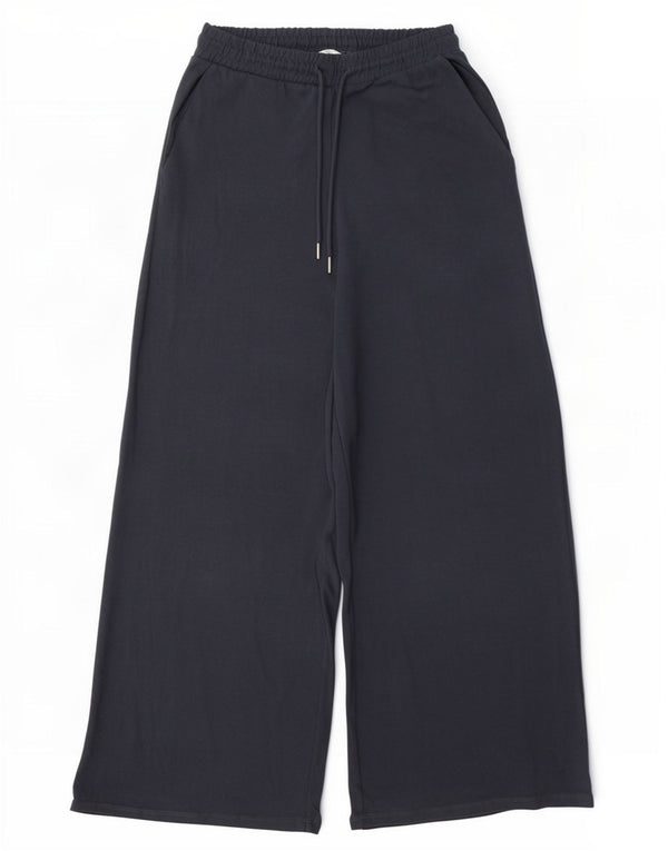 Pantaloni da tuta da donna Zara a gamba larga UK 12 Medio cotone blu navy