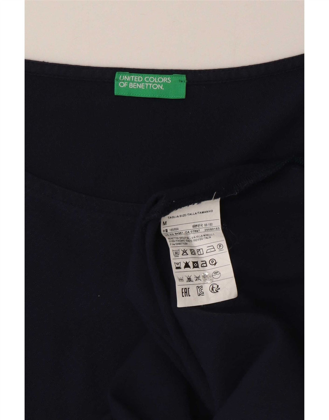 Camicetta da donna con maniche a 3/4 Benetton Top UK 12 Viscosa media blu navy