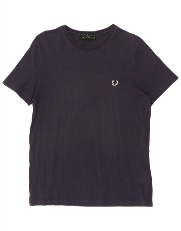T-shirt da uomo Fred Perry Top grande in cotone blu navy