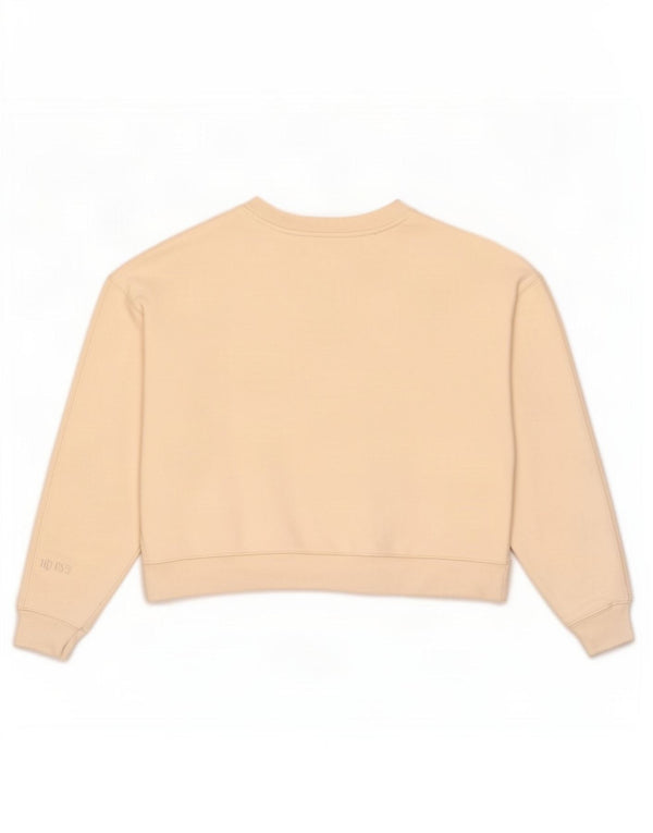 Felpa oversize corta Adidas da donna, maglione, UK 14, grande, beige