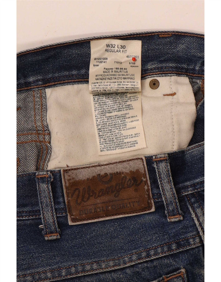 Jeans dritti da uomo Wrangler vestibilità regolare W32 L27 cotone blu