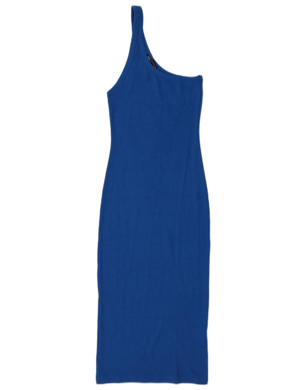Abito monospalla da donna Zara UK 12 cotone blu medio