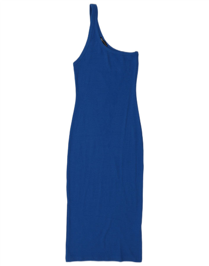 Abito monospalla da donna Zara UK 12 cotone blu medio
