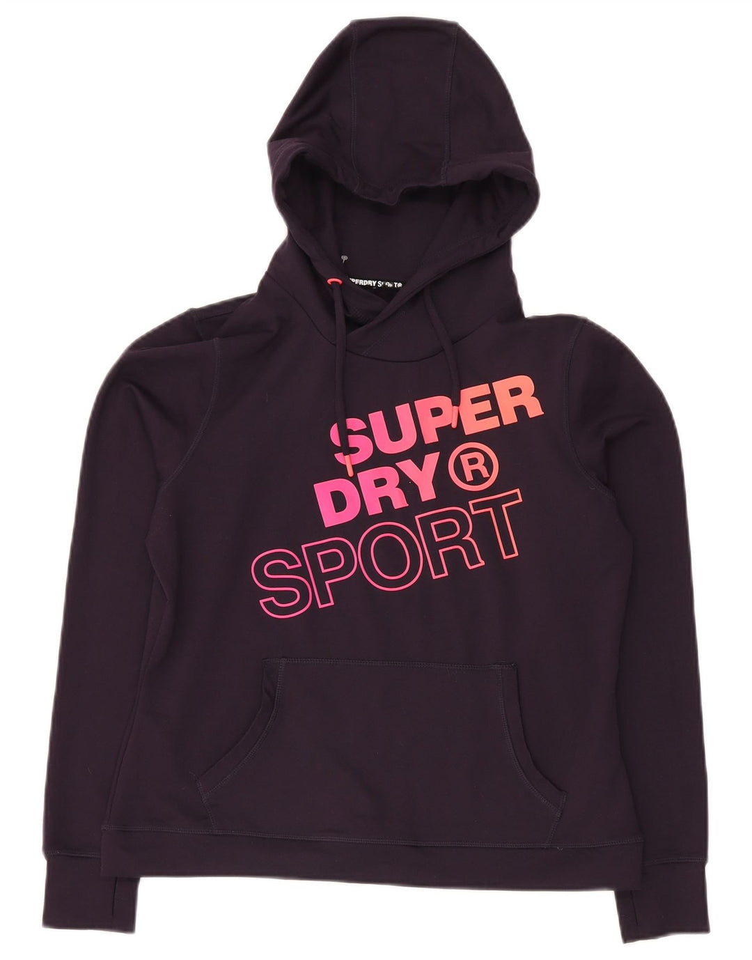 Felpa con cappuccio grafica da donna Superdry UK 12 poliestere viola medio