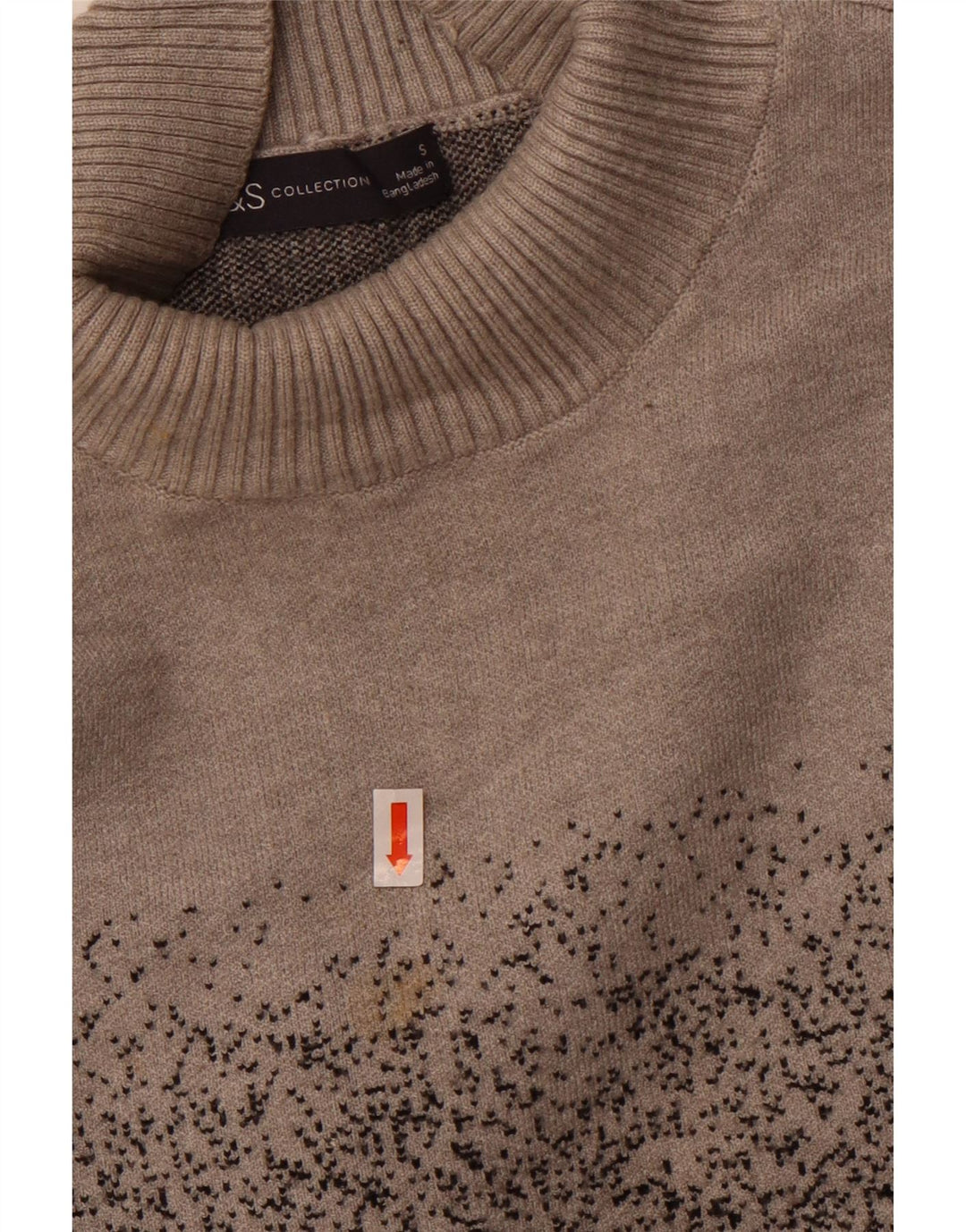 Maglione maglione a collo alto da donna Marks & Spencer UK 10 piccolo grigio chiazzato
