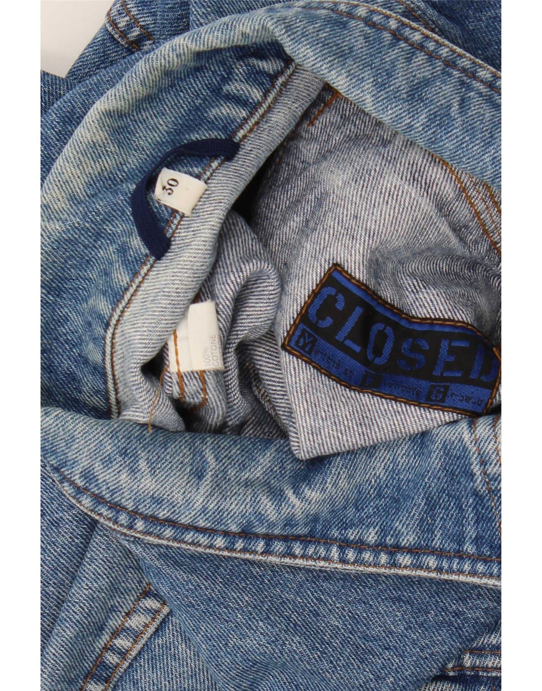 Chiusa Giacca di jeans da uomo UK 38 Cotone blu medio