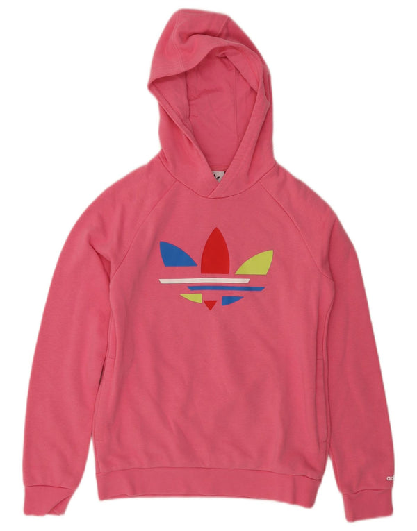 Felpa con cappuccio grafica Adidas per ragazze 11-12 anni in cotone rosa