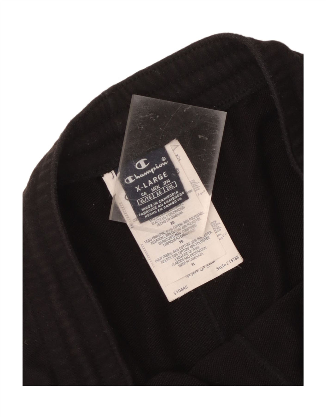Pantaloncini sportivi grafici da uomo Champion XL in cotone nero