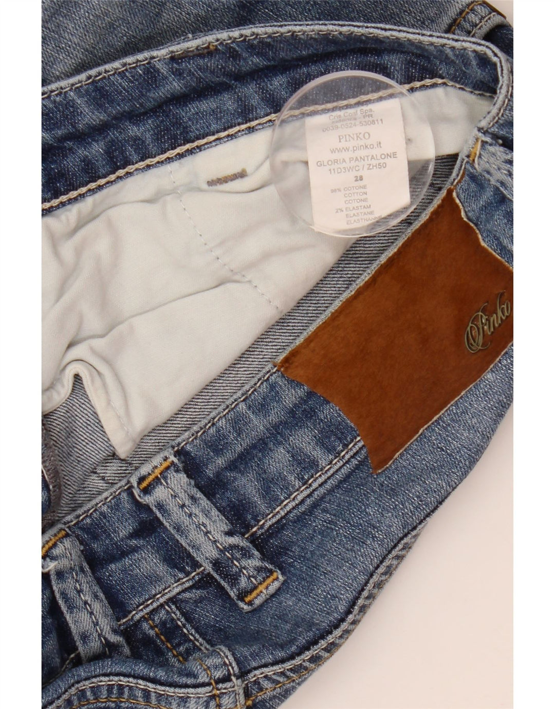 Jeans Slim Donna Pinko W28 L27 Blu Cotone