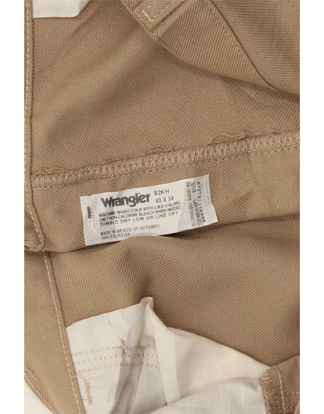 Pantaloni casual dritti da uomo Wrangler W40 L29 Poliestere beige