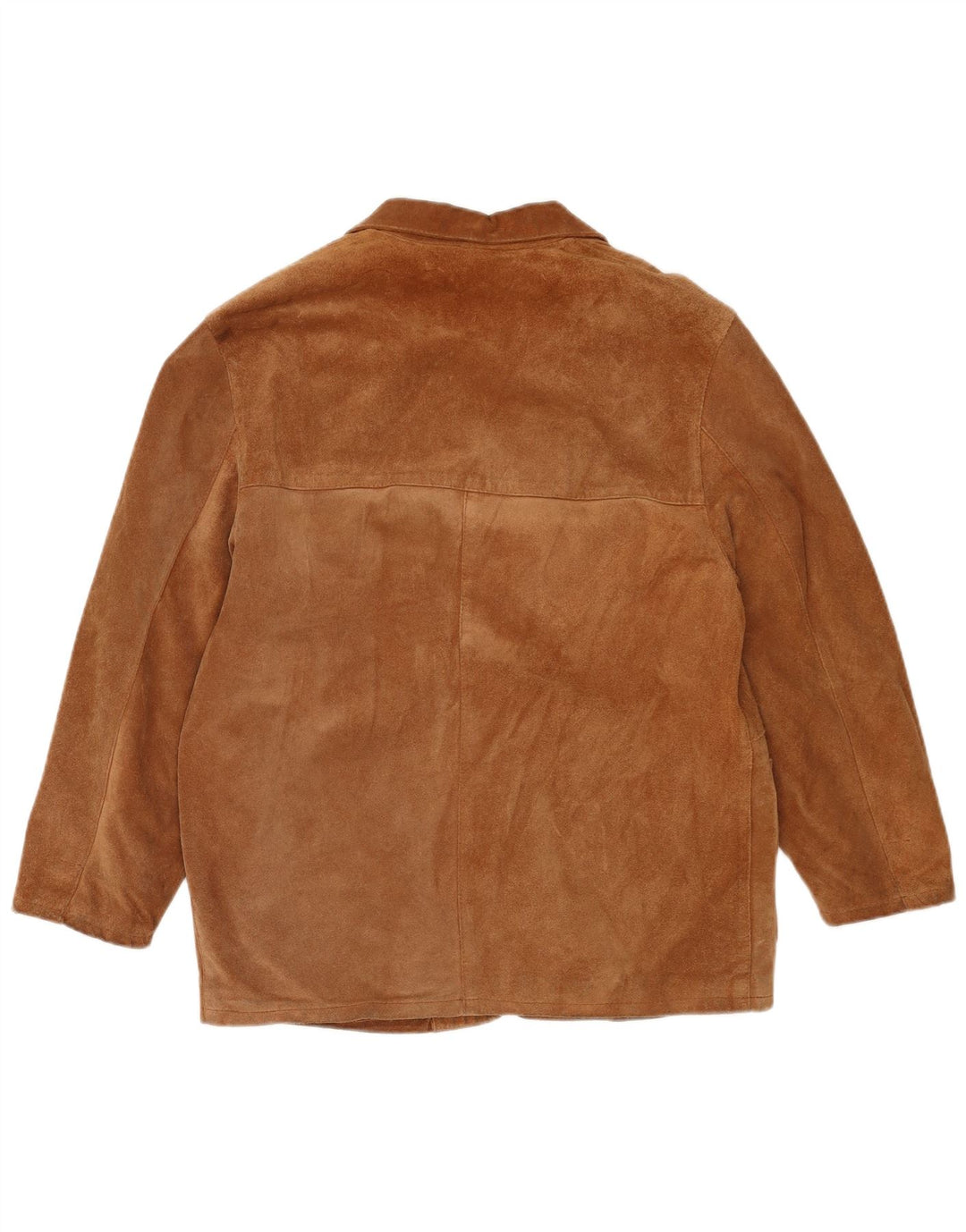 Giacca vintage in pelle scamosciata da donna IT 44 in pelle marrone medio