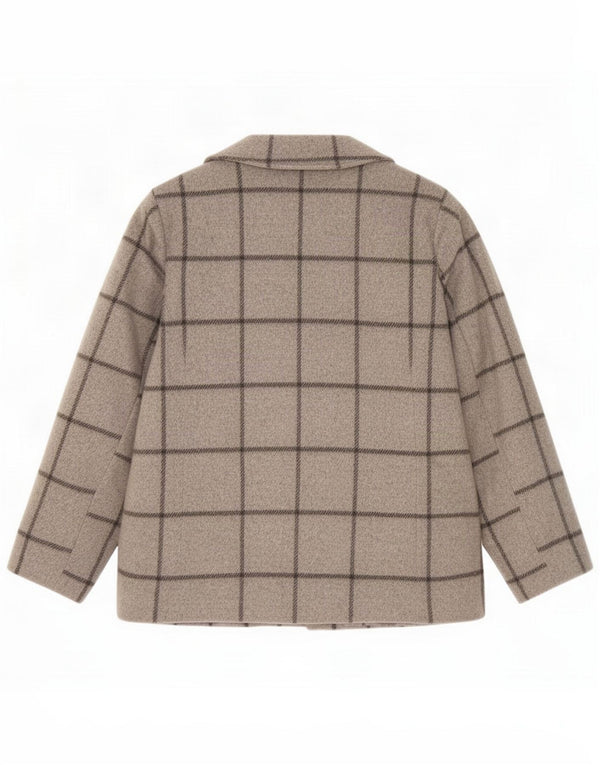 Jasper Conran Giacca Blazer a 3 Bottoni da Donna UK 16 Large Grey Check Wool