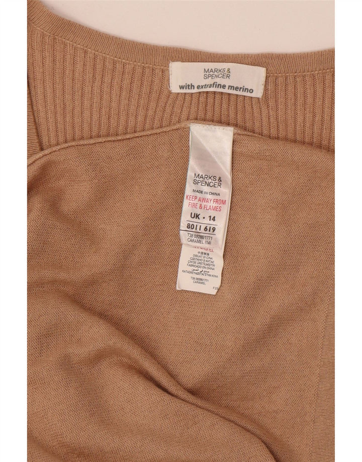 Abito maglione da donna Marks & Spencer UK 14 Viscosa beige medio