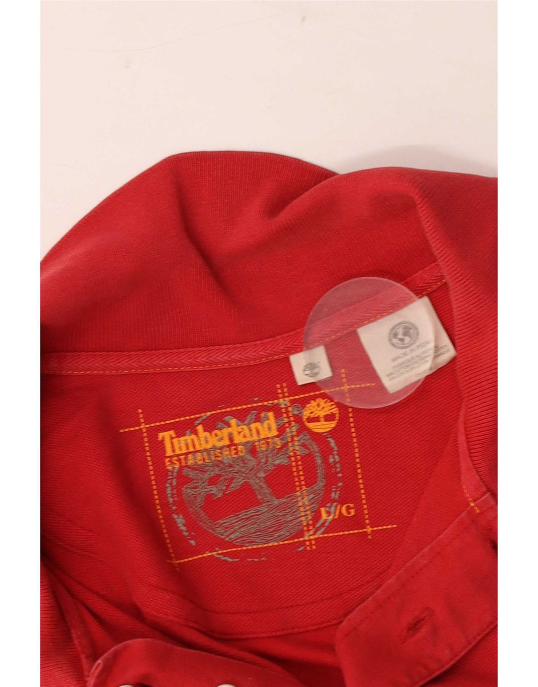 Polo da uomo Timberland grande in cotone rosso