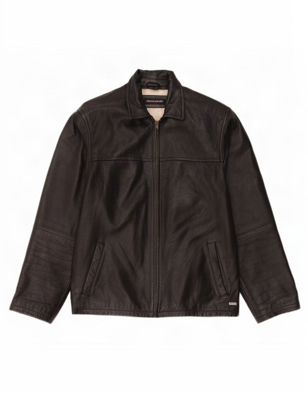 Giacca in pelle da uomo Pierre Cardin UK 40 grande nera
