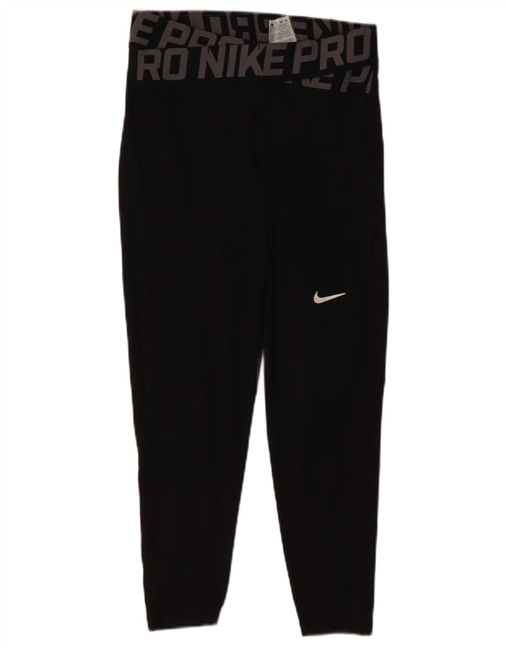 Leggings grafici NIKE da donna Dri Fit UK 10 piccoli poliestere nero