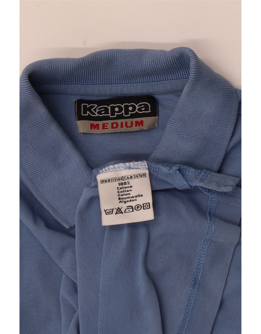 Polo Kappa Uomo Blu Medio in cotone