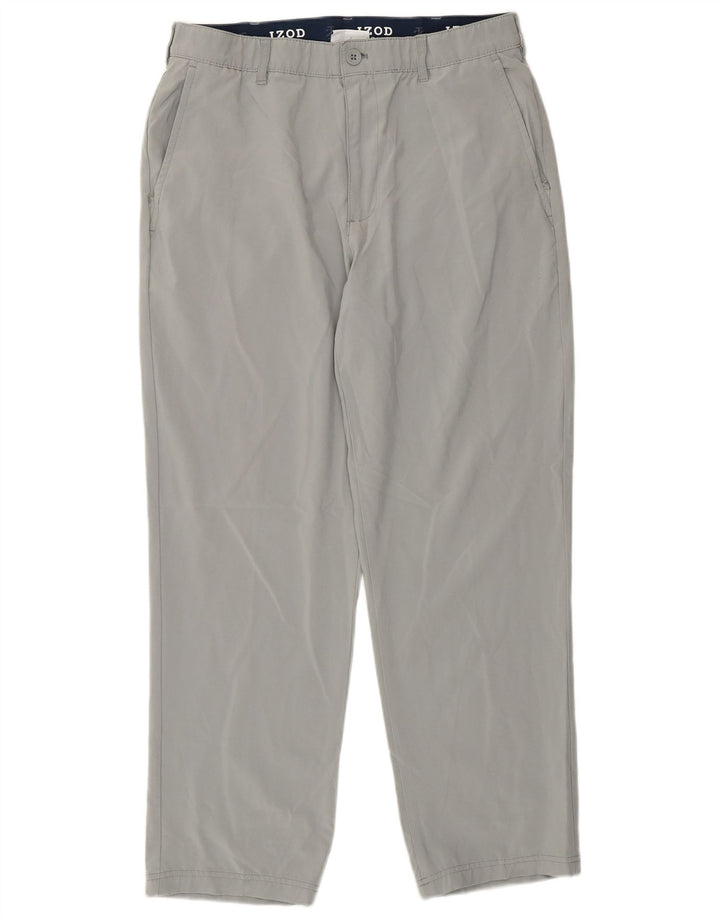 Pantaloni chino da uomo Izod W34 L30 poliestere grigio