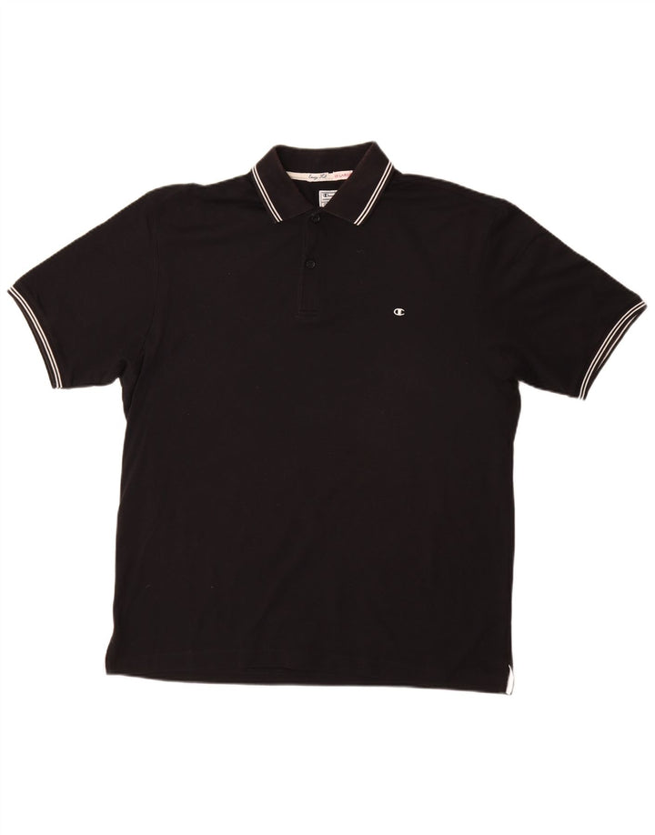 Polo da uomo Easy Fit CHAMPION 2XL in cotone nero