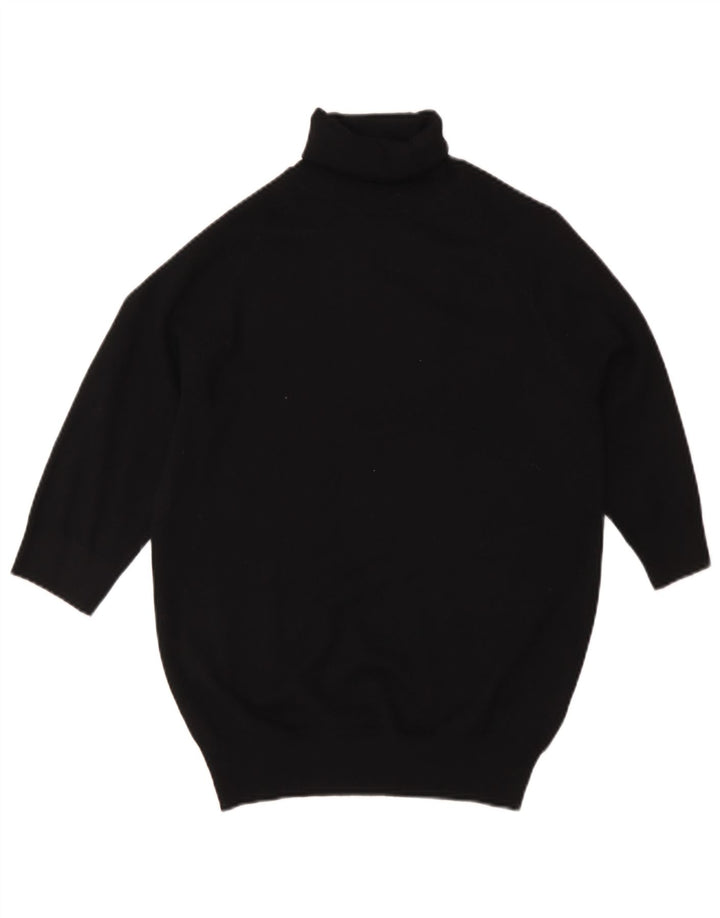 Maglione Zara da donna a maniche corte con collo alto, UK 12, medio, nero