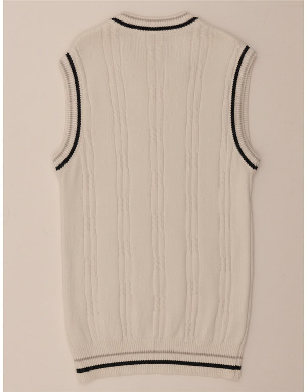 FISHBONE Mens Vest Tank Top Large White Cotton