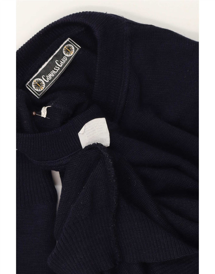 COMPASS CARD Maglione da uomo con grafica girocollo e maglione grande in lana blu navy