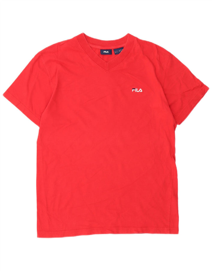 T-shirt da uomo Fila Top in cotone rosso medio