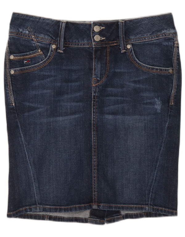 Gonna di jeans da donna Tommy Hilfiger piccola W27 in cotone blu
