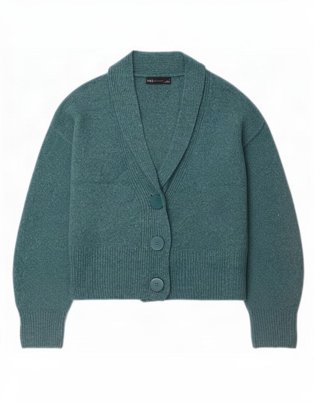 Maglione cardigan da donna Marks & Spencer UK 14 Cotone blu medio