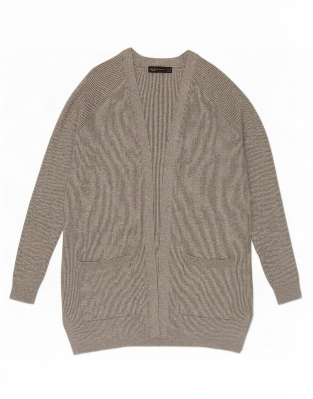 Maglione cardigan oversize da donna Marks & Spencer UK 10 piccolo in viscosa grigia