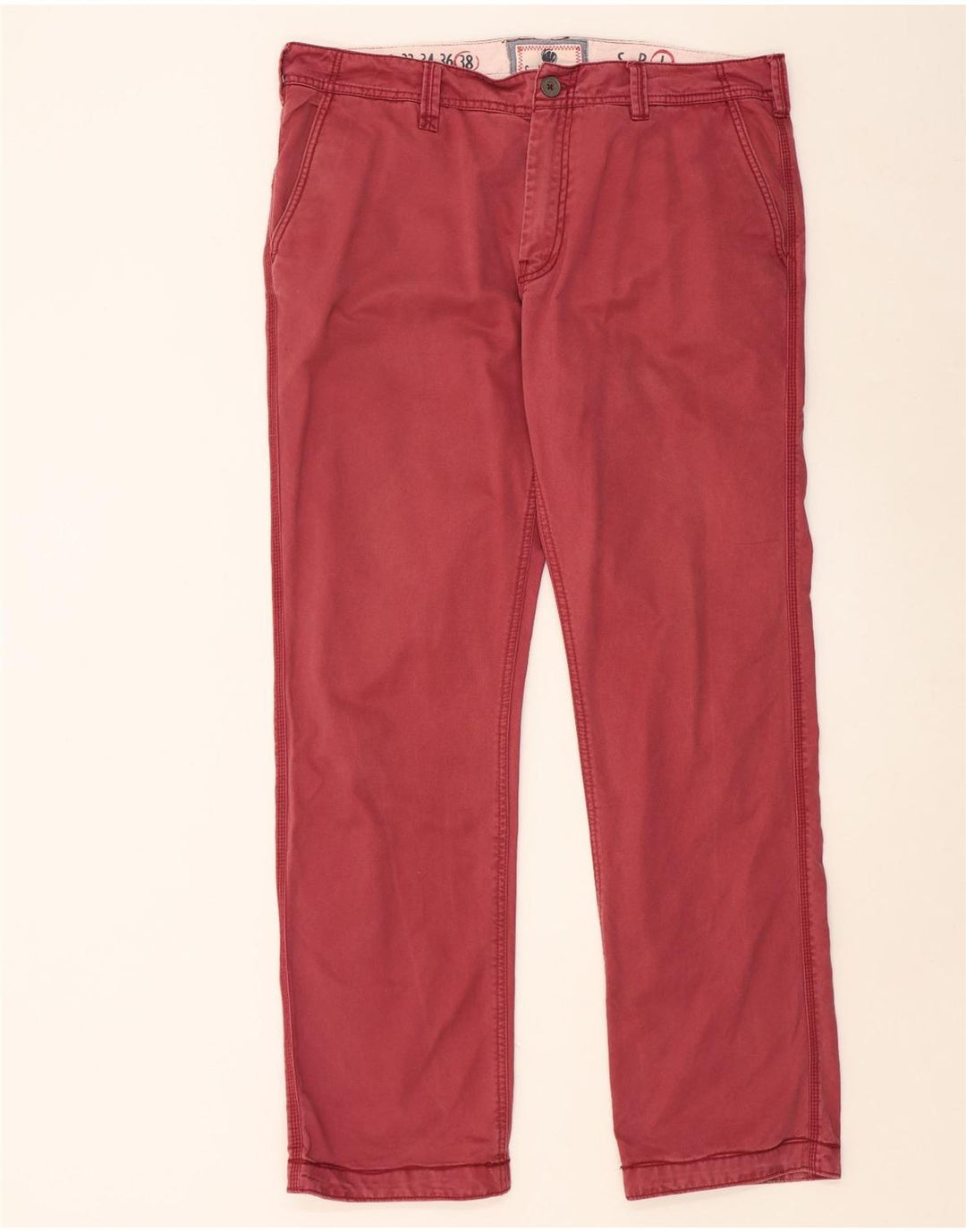 FAT FACE Pantaloni chino dritti da uomo W38 L33 in cotone rosso