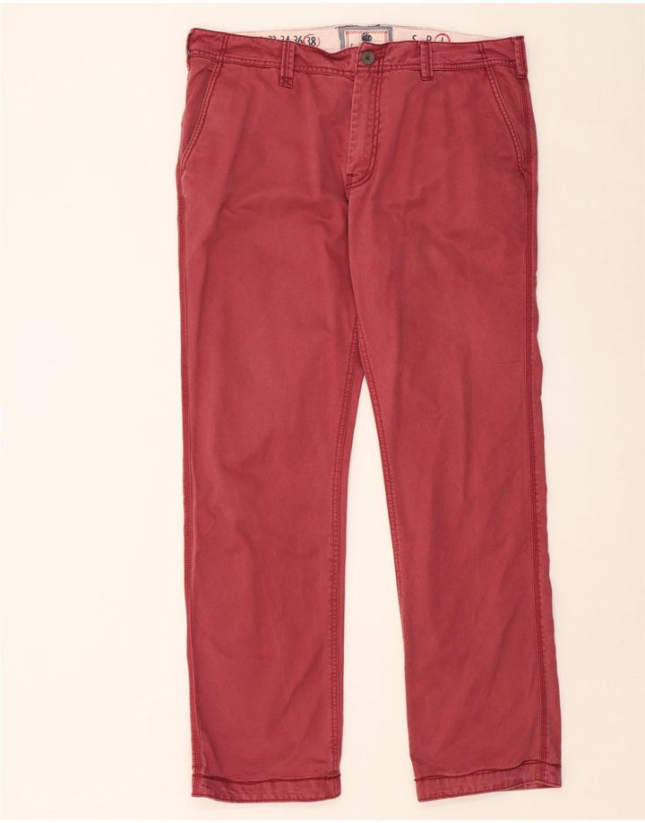 FAT FACE Pantaloni chino dritti da uomo W38 L33 in cotone rosso