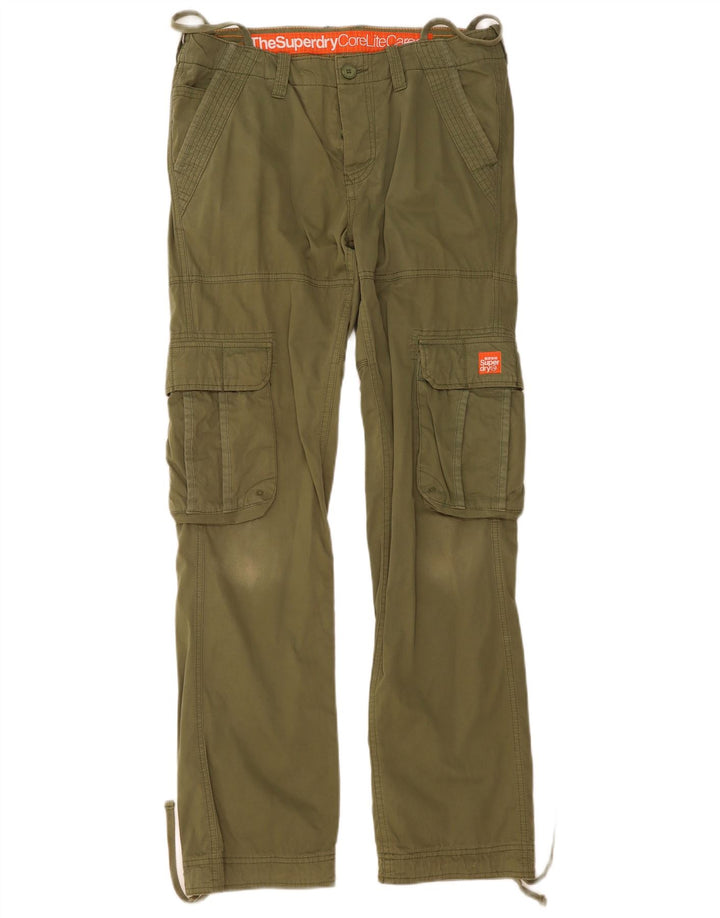 Pantaloni cargo dritti da uomo Superdry medi W34 L35 cotone kaki