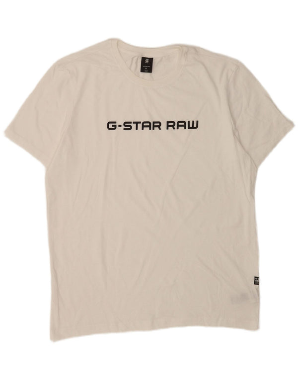 T-shirt grafica da uomo G-Star Top XL in cotone bianco
