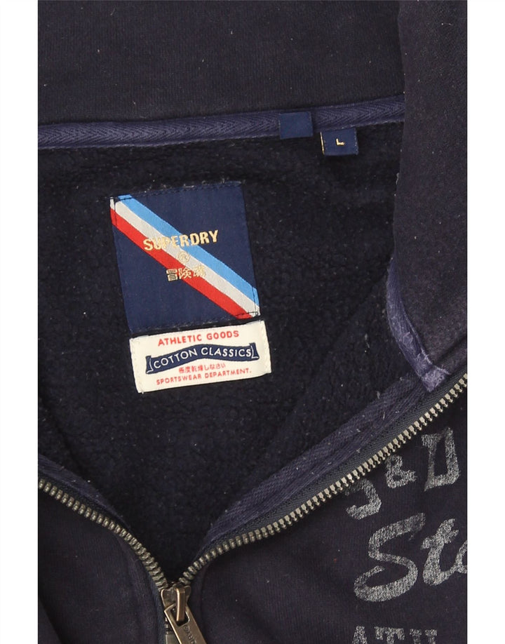 Felpa grafica da uomo Superdry Maglione grande blu navy color block