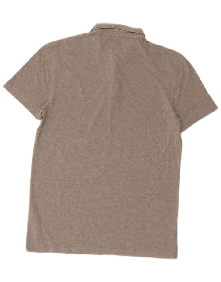 Polo da uomo All Saints piccola in cotone a righe grigie