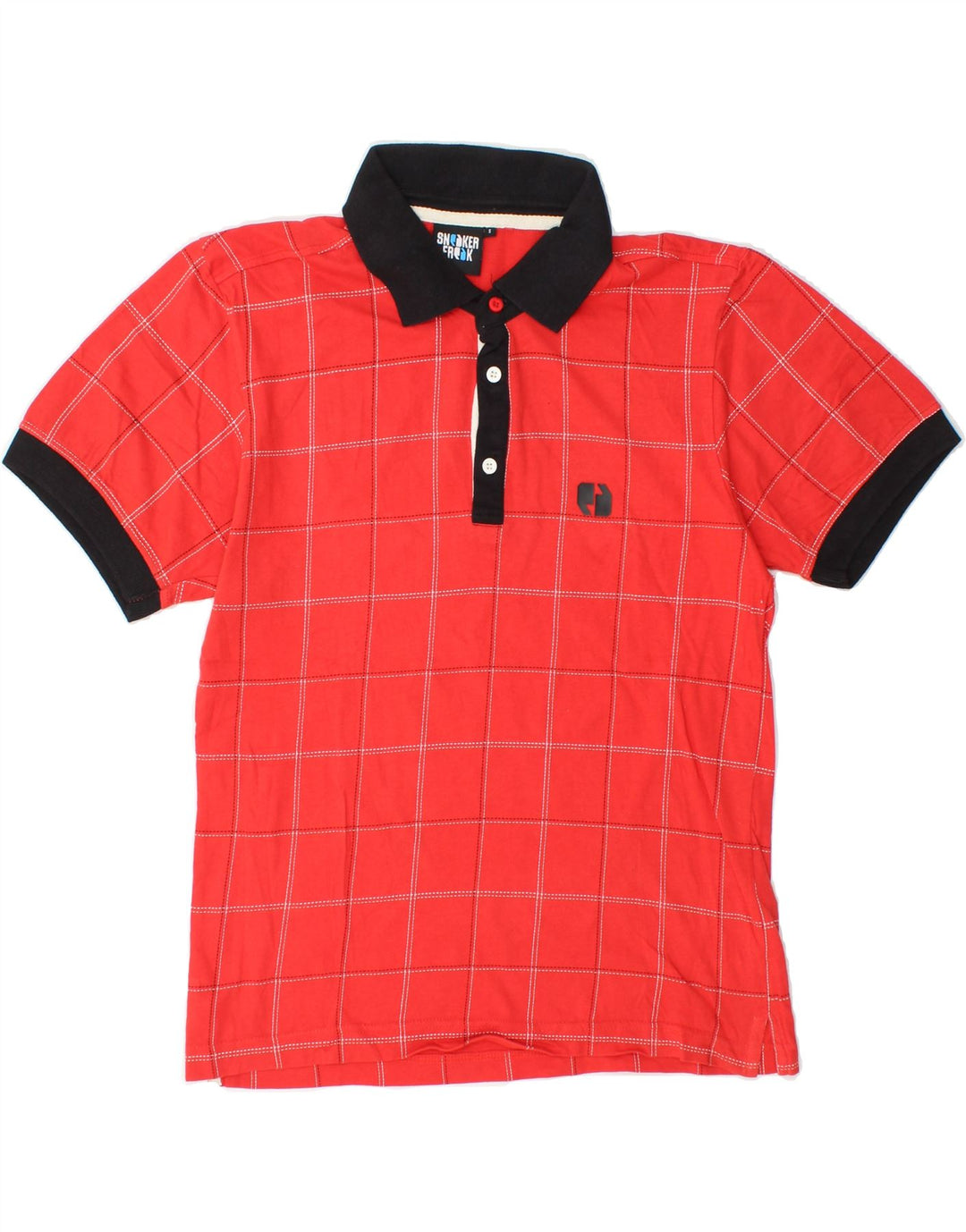 SNEAKER FREAK  Mens Polo Shirt Small Red Check Cotton Vintage Sneaker Freak and Second-Hand Sneaker Freak from Messina Hembry 
