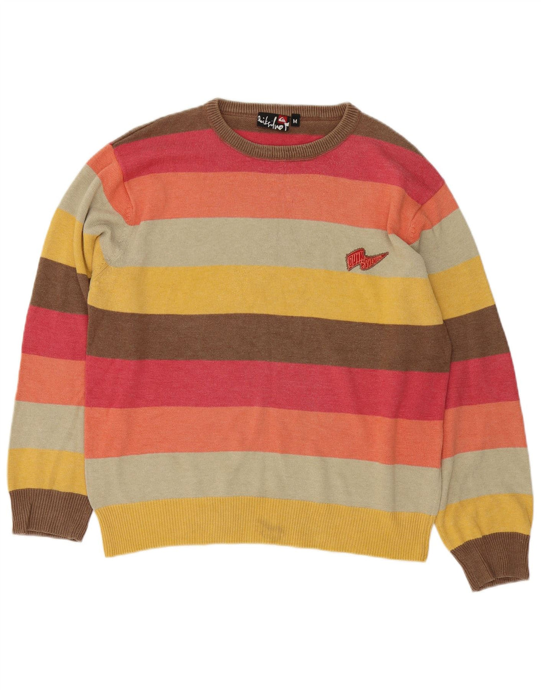 Quiksilver Maglione da uomo con scollo a barca a righe medie multicolore