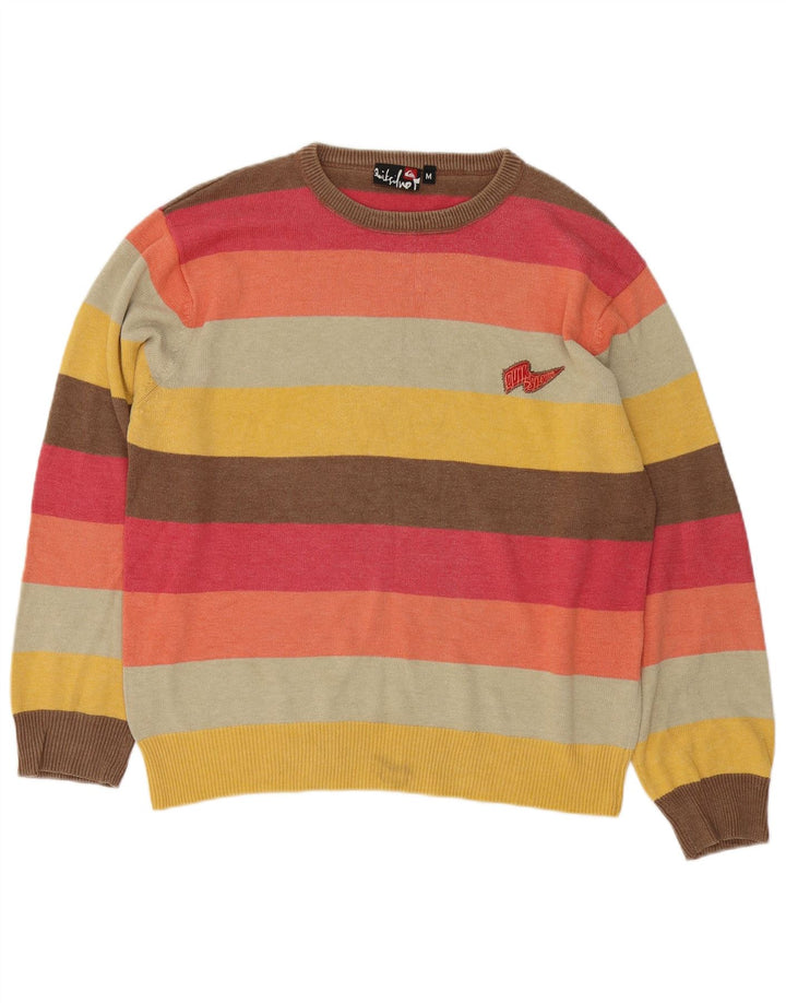 Quiksilver Maglione da uomo con scollo a barca a righe medie multicolore