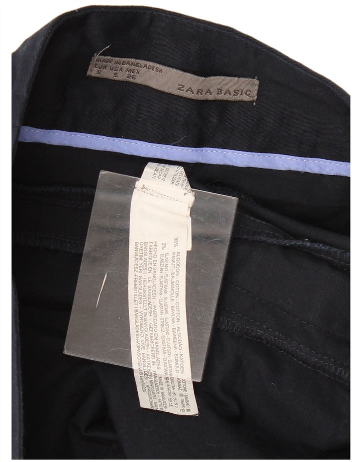 Gonna dritta da donna Zara piccola W26 in cotone blu navy