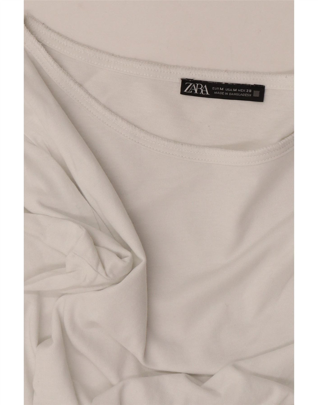 Top Zara da donna a maniche lunghe UK 14 bianco medio