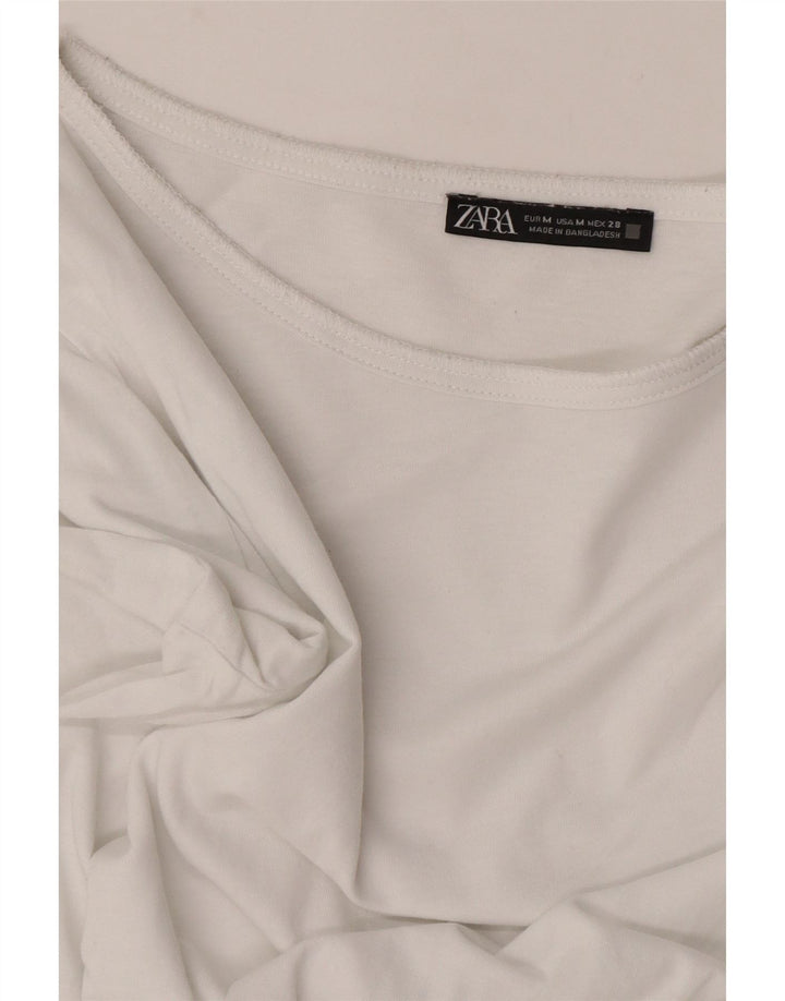 Top Zara da donna a maniche lunghe UK 14 bianco medio