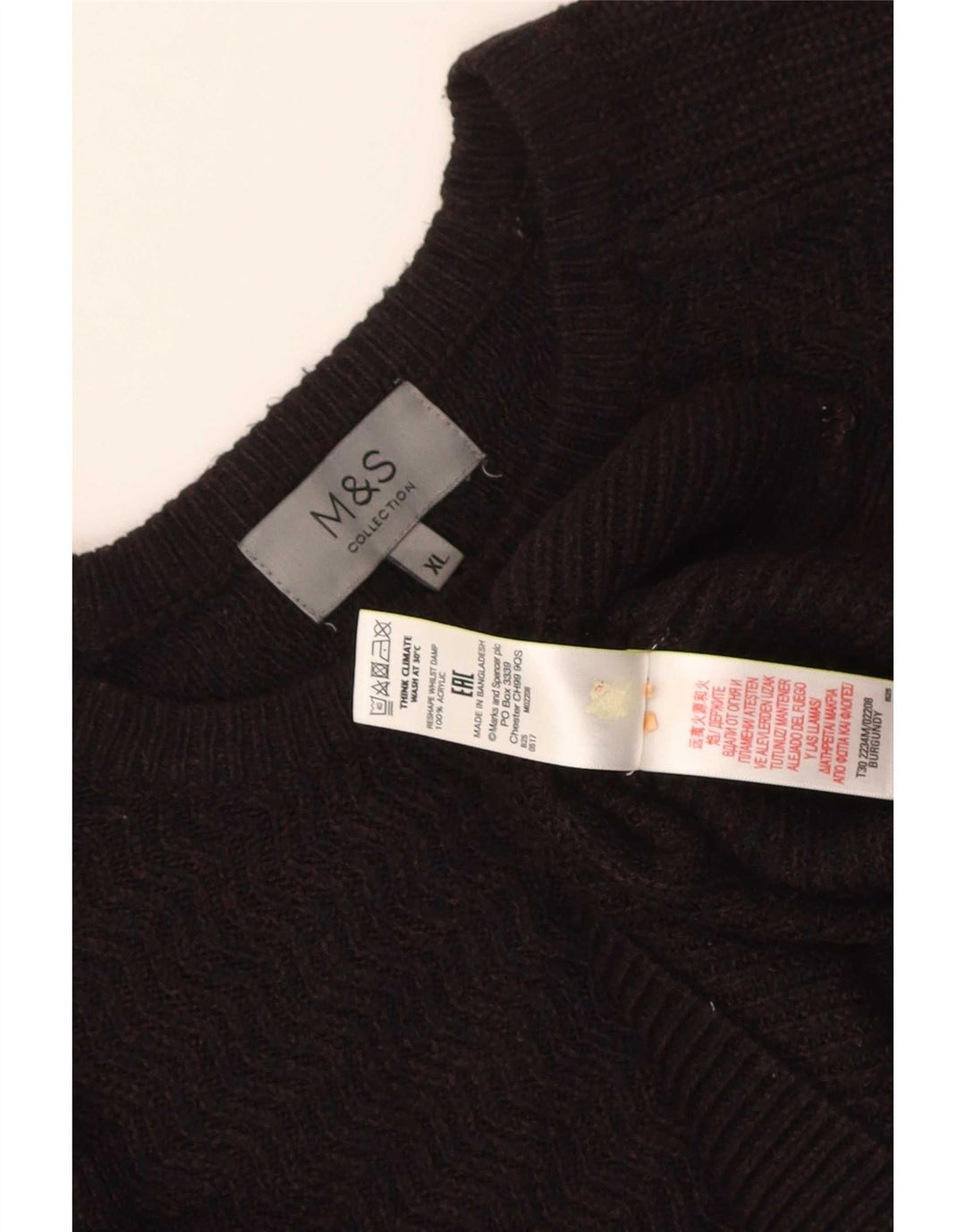 Maglione maglione girocollo da uomo Marks & Spencer XL acrilico marrone