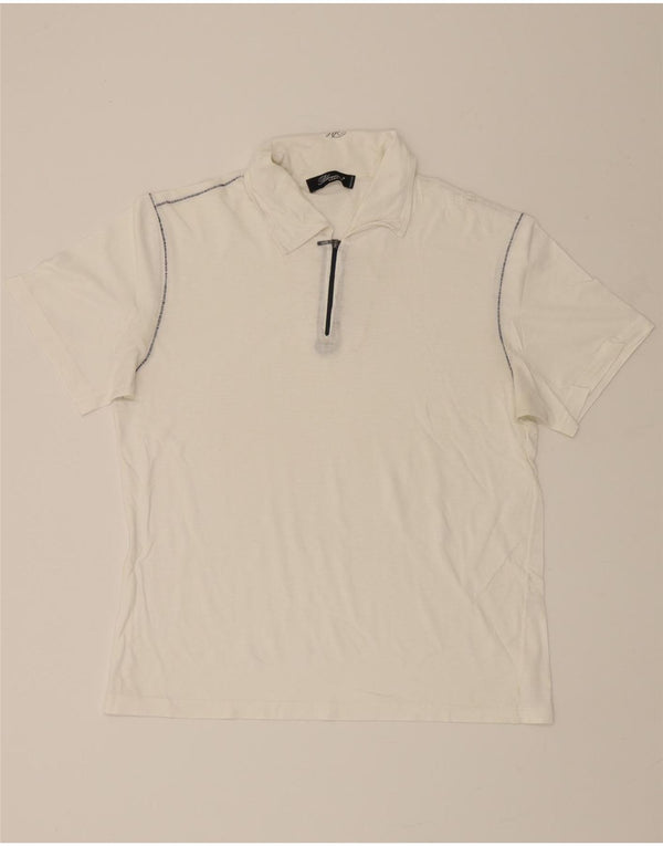 BLUMARINE Mens Polo Shirt IT 46 Small White